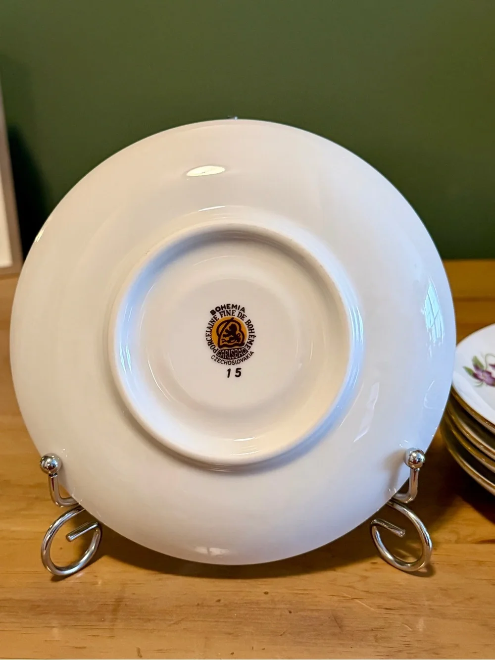 Vintage Bohemia Czechoslovakia Violet Floral Tea Set | 10 Pieces